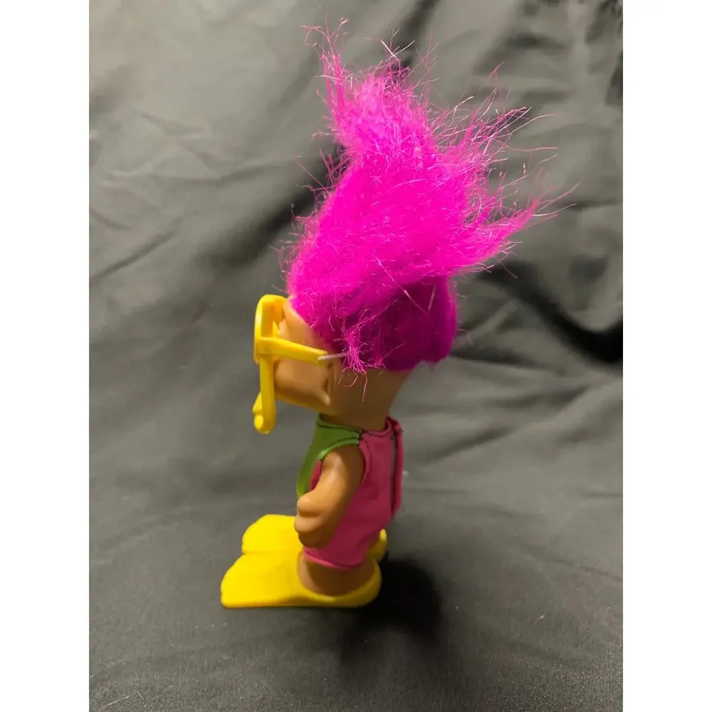 Vintage 1990s Russ Troll Doll Snorkeler Pink Hair Fins 18414